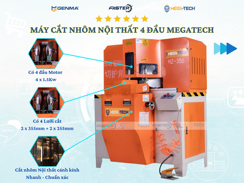 Máy cắt nhôm nội thất cánh kính