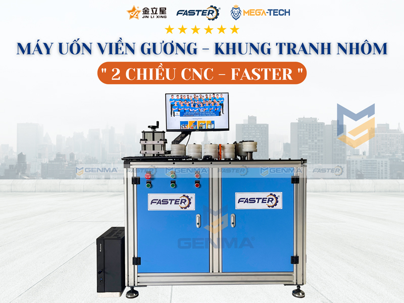 Máy uốn viền gương khung tranh nhôm 2 chiều CNC Faster