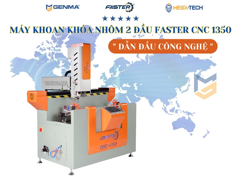 Máy khoan khóa nhôm 2 đầu Faster CNC 1350 06